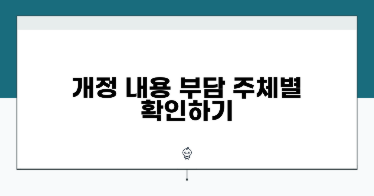 개정 내용 기반 부담 주체별 확인하기