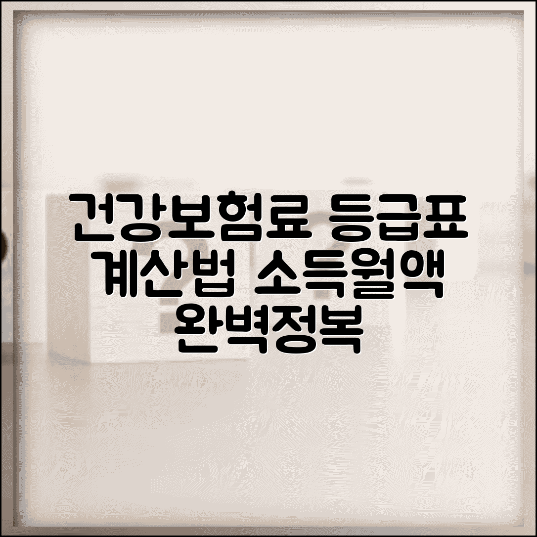 국민건강보험료 산정기준 등급표 | 소득월액 보험료 완벽 계산법
