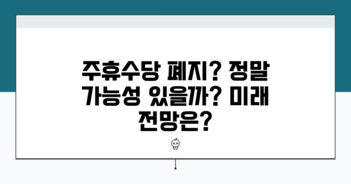 주휴수당 제도 폐지 가능성 전망