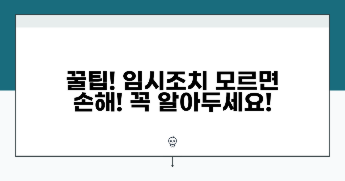 알아두면 유용한 임시조치 꿀팁