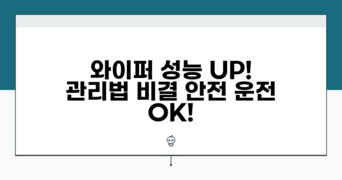 와이퍼 관리법과 성능 유지 비결