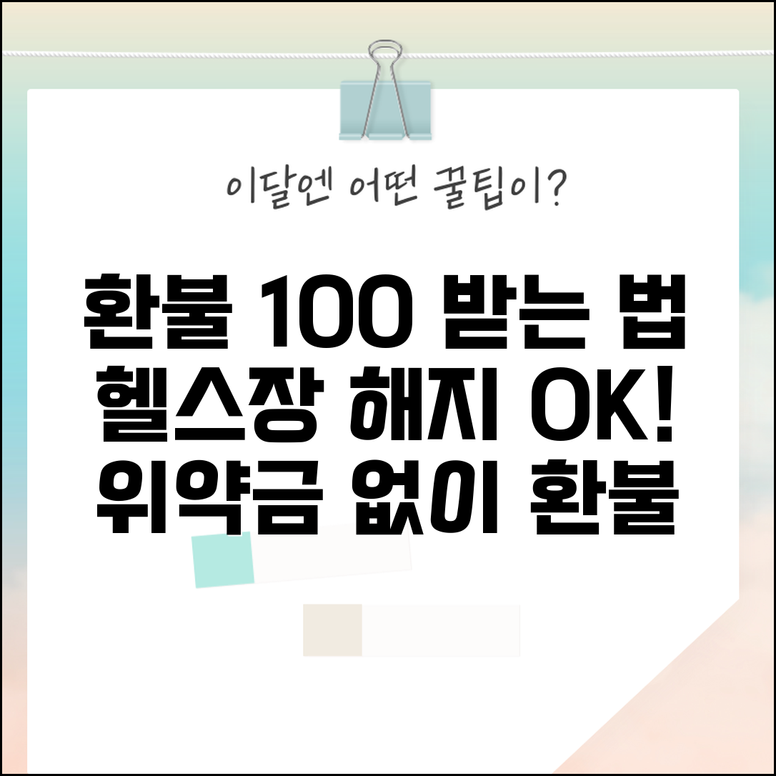 헬스장 환불받는법 회원권 해지 | PT 수강료 포함해서 위약금 없이 전액 환불받기