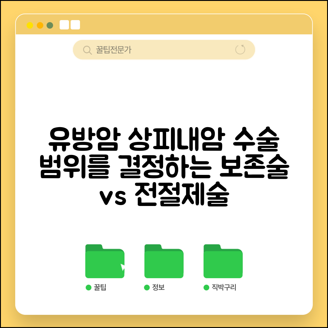 유방암 상피내암 수술 범위 | 유방 보존술 vs 전절제술 선택 기준