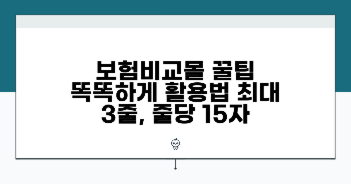 보험비교몰, 똑똑하게 활용하는 법