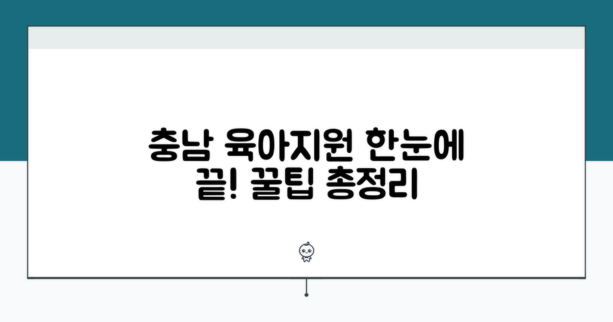 충남 육아지원 서비스 한눈에