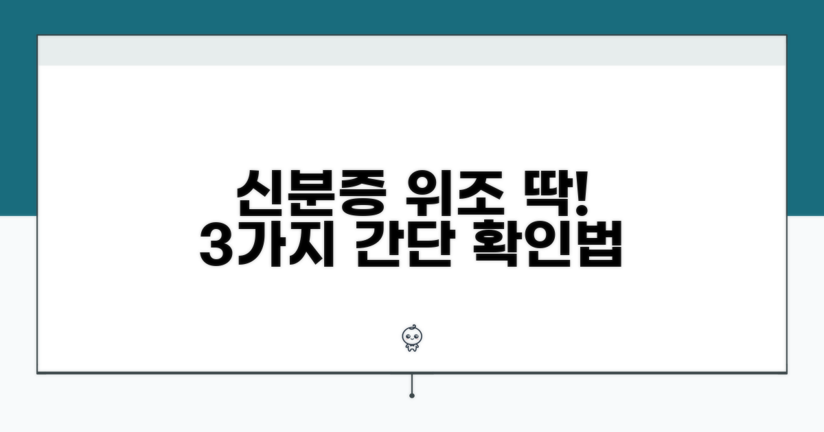 신분증 진위 판별 핵심 방법