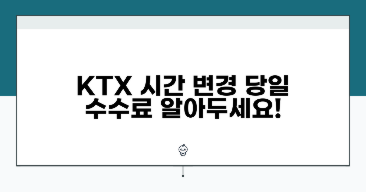 KTX 당일 시간 변경 수수료