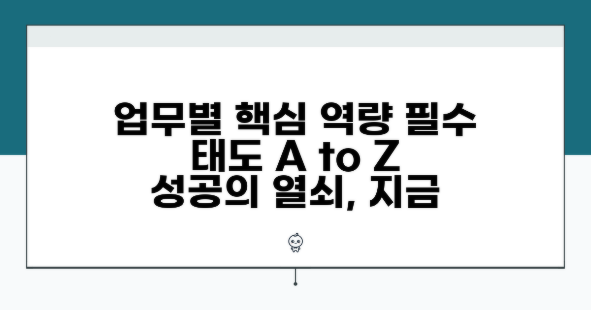 업무별 요구되는 역량과 태도