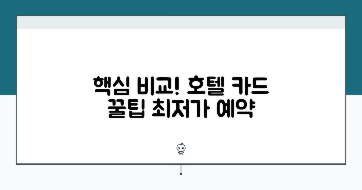 호텔 할인 카드 조건 비교 분석