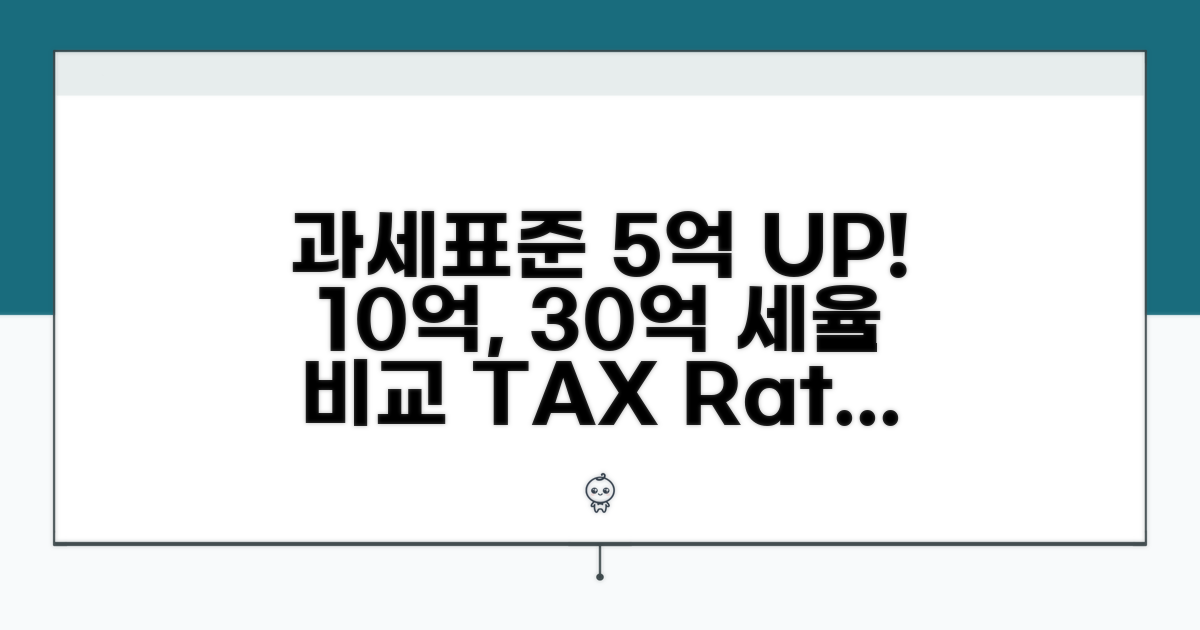 과세표준 5억, 10억, 30억 세율표 비교