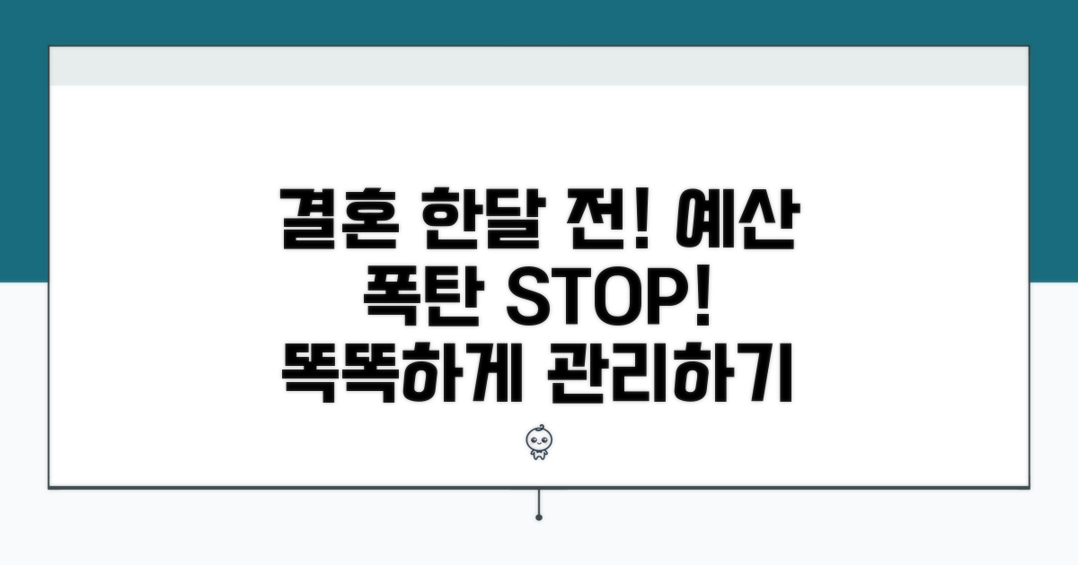 실전! 결혼 한달 전 예산 관리 팁