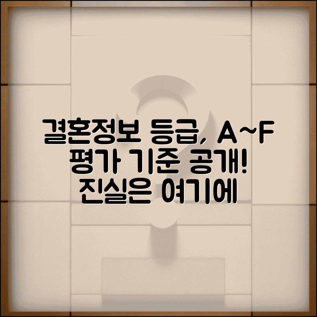 결혼정보회사 등급 분류 기준 완벽 공개 | A~F등급 나누는 실제 평가 항목