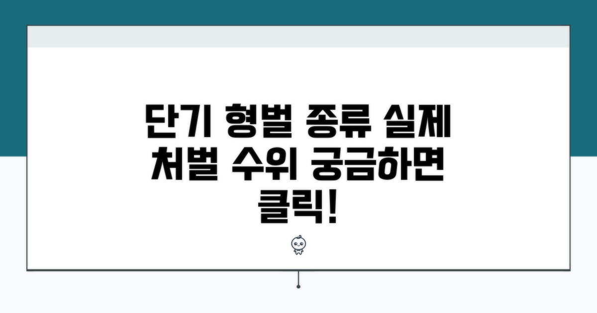 단기 형벌 종류와 실제 처벌 수위