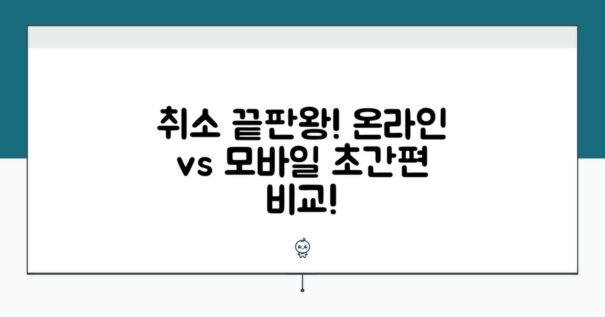 취소 절차: 온라인 vs 모바일