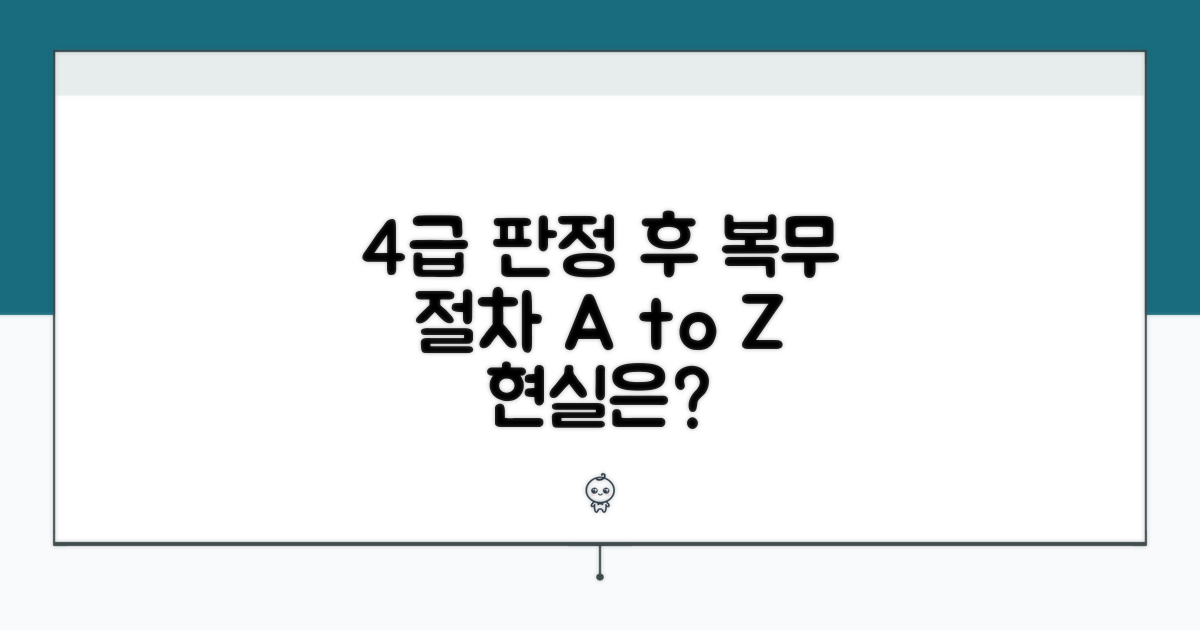 4급 판정 후 실제 복무 절차