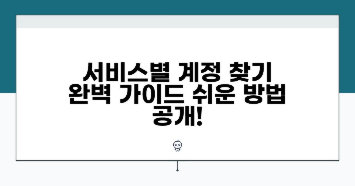 서비스별 계정찾기 완벽 가이드