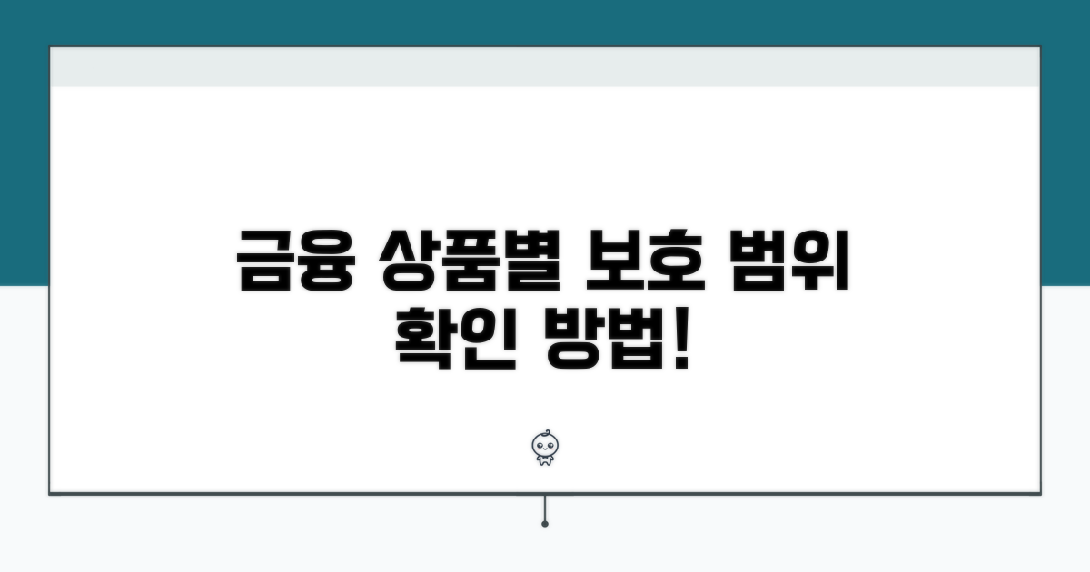 금융 상품별 보호 범위 확인법
