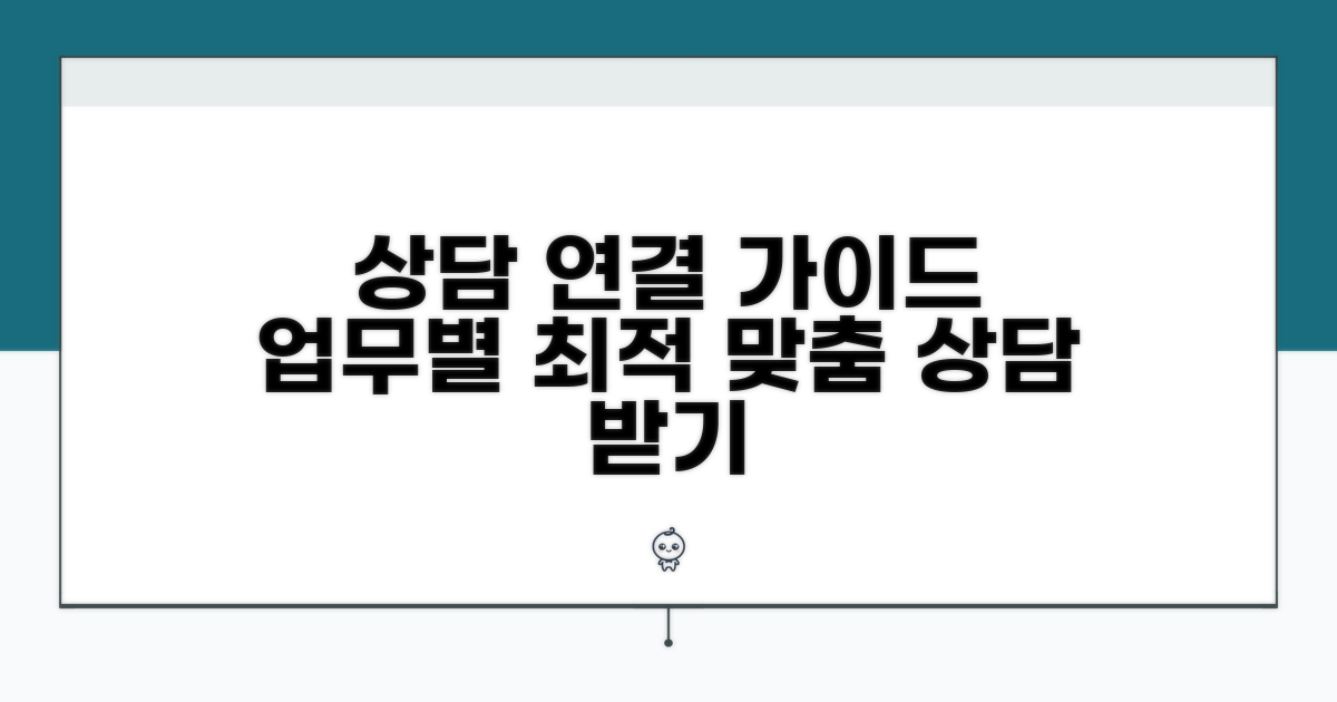 주요 업무별 상담원 연결 방법