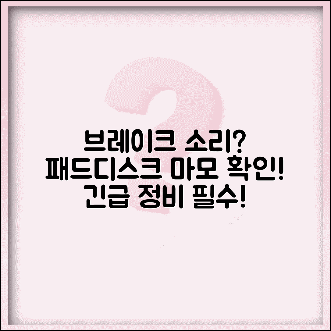 브레이크 소리 날때 안전 점검 | 패드/디스크 마모 확인 | 긴급 정비 필요 상황