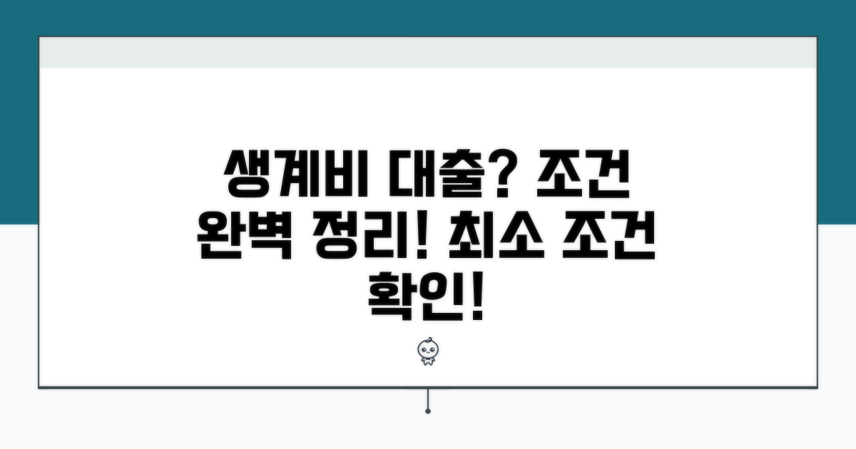 생계비 대부 조건 완전정리