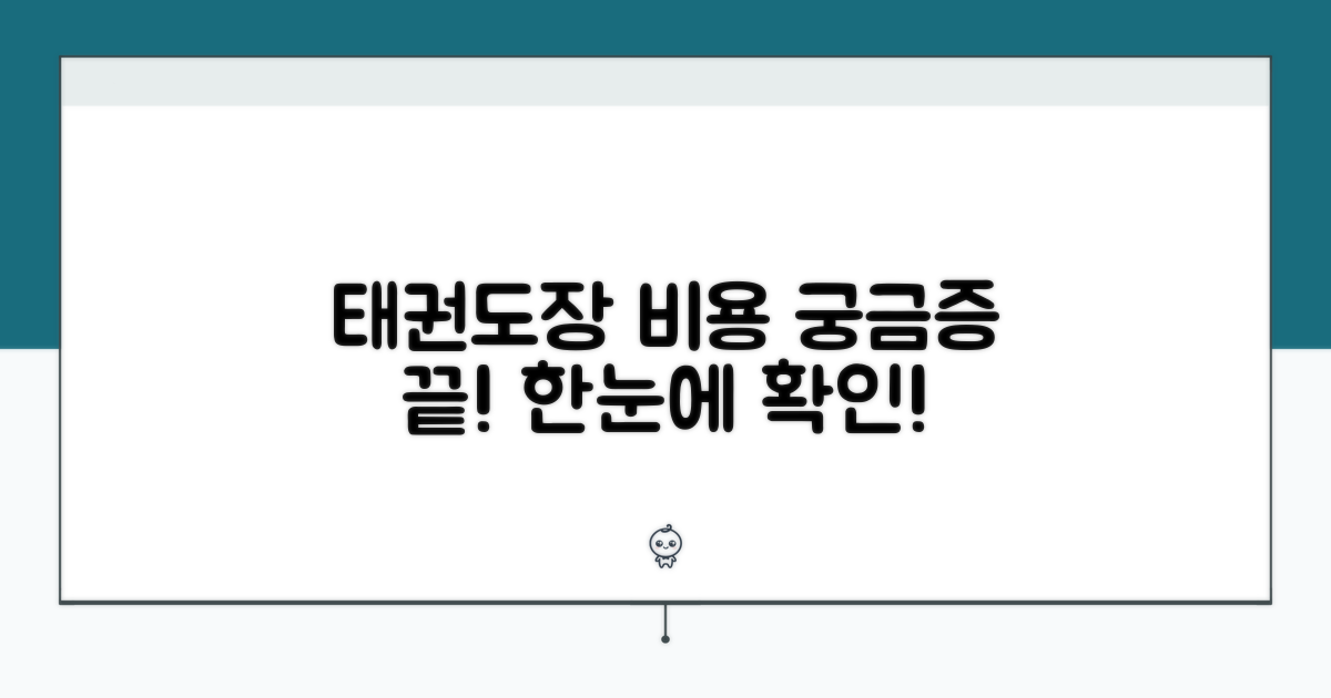 궁금했던 태권도장 비용 한눈에