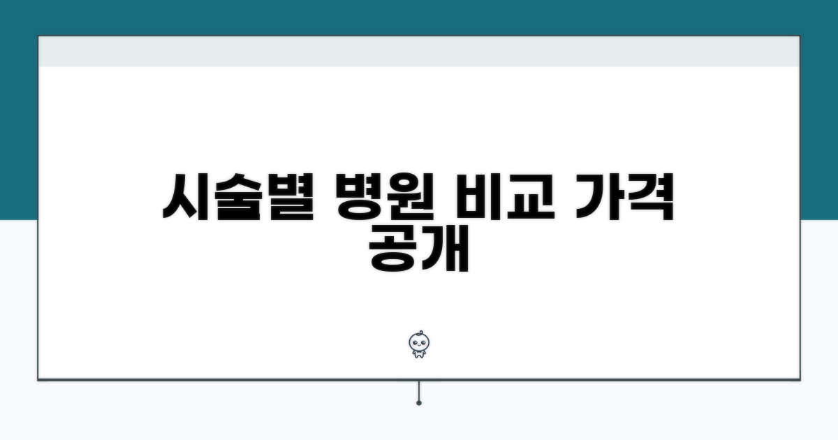 병원별 시술 종류 및 비용 비교