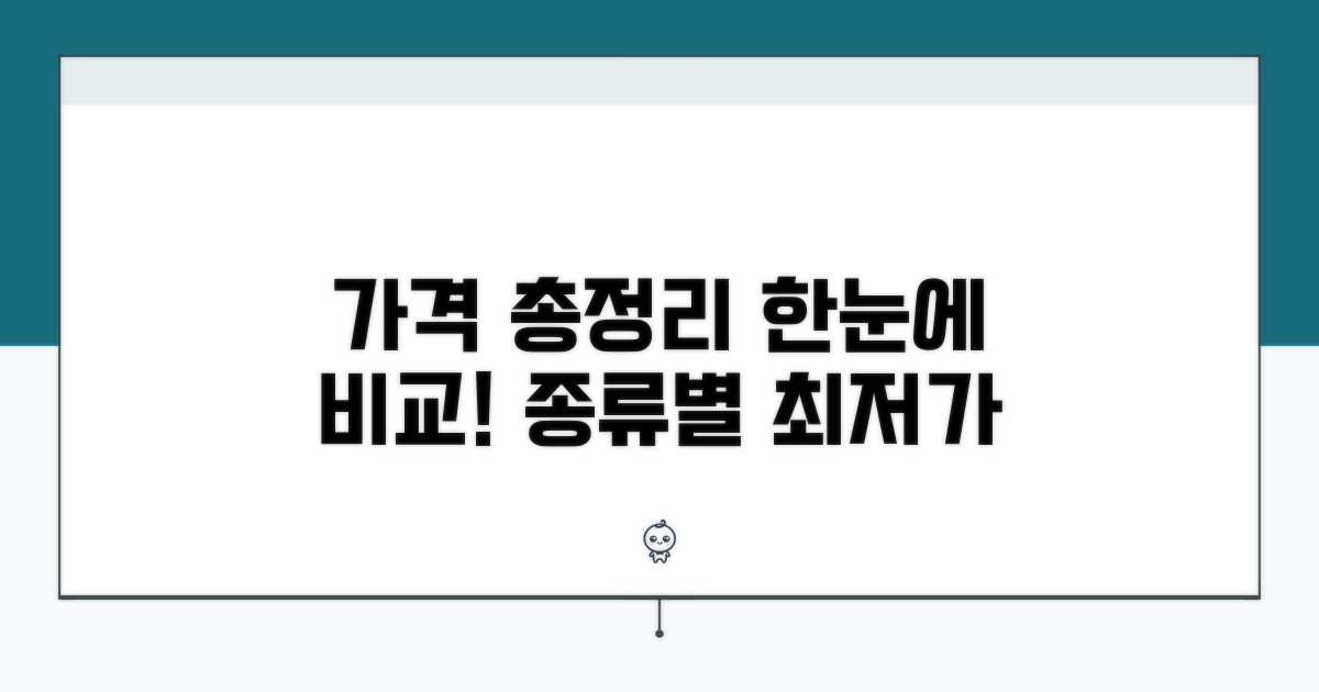 종류별 가격 한눈에 보기