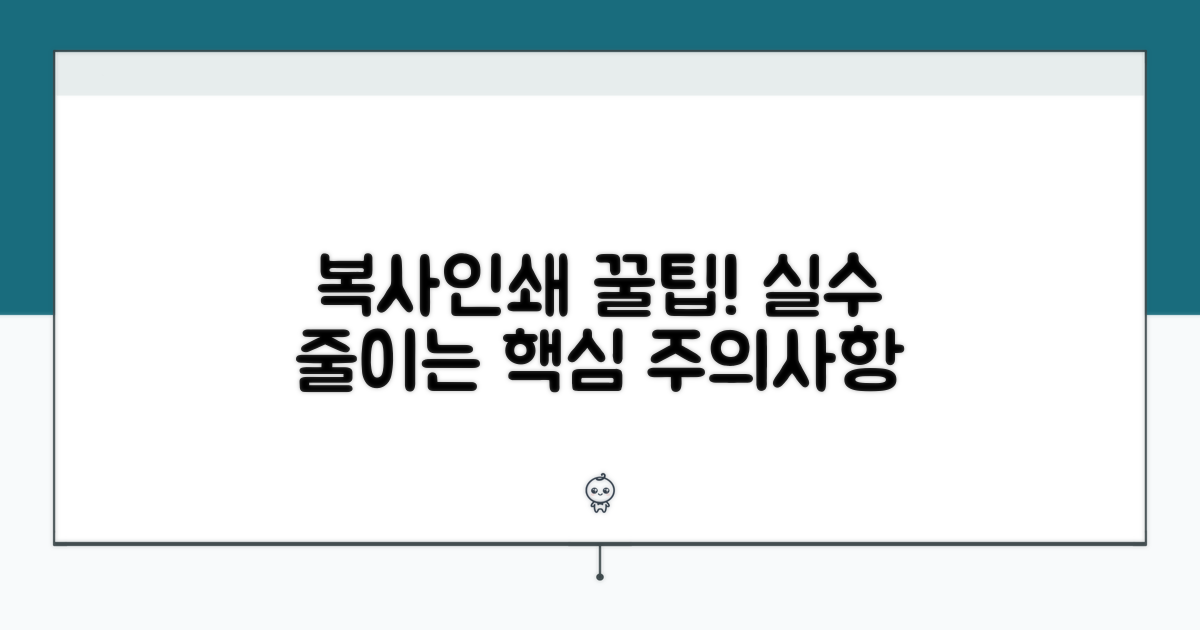복사 인쇄 시 주의사항