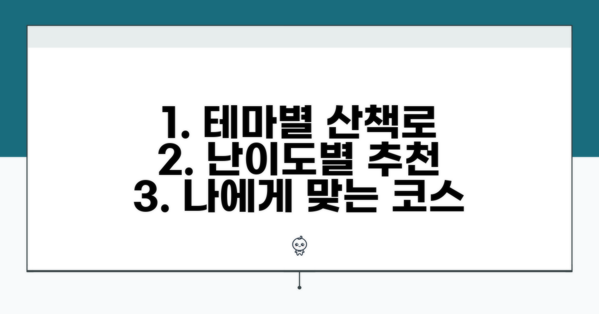 테마별 산책로 추천 및 난이도 비교