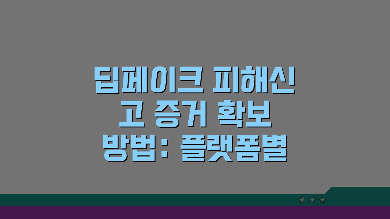 딥페이크 피해신고 증거 확보 방법: 플랫폼별 절차와 법적 대응 5단계