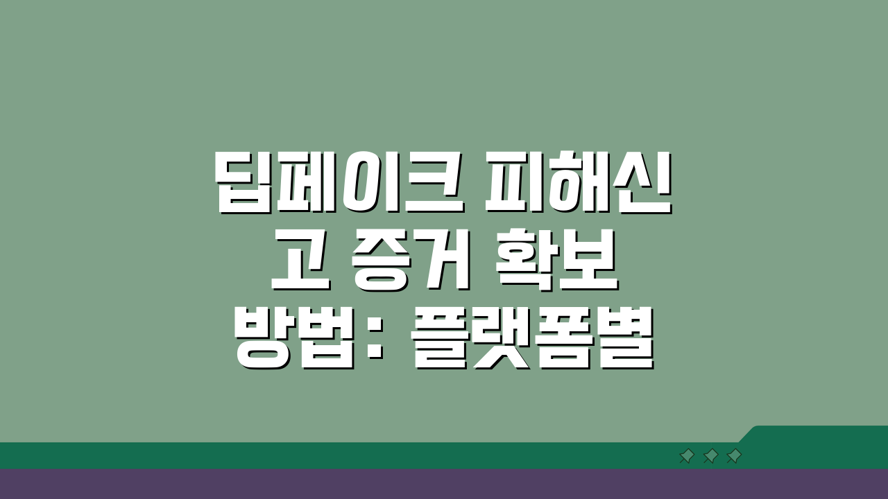 딥페이크 피해신고 증거 확보 방법: 플랫폼별 절차와 법적 대응 5단계