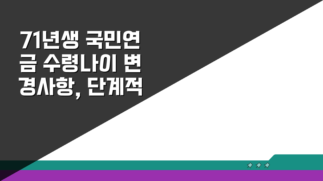 71년생 국민연금 수령나이 변경사항, 단계적 상향 일정 적용 총정리