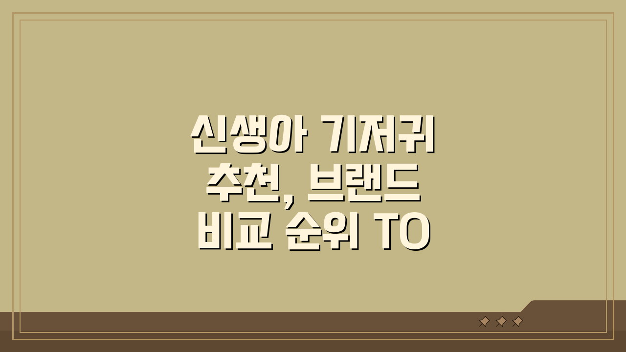 신생아 기저귀 추천, 브랜드 비교 순위 TOP 5 공개