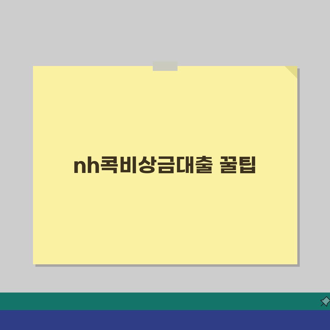 nh콕비상금대출 특징 주의사항 농협, 이것만 알면 신청 끝!