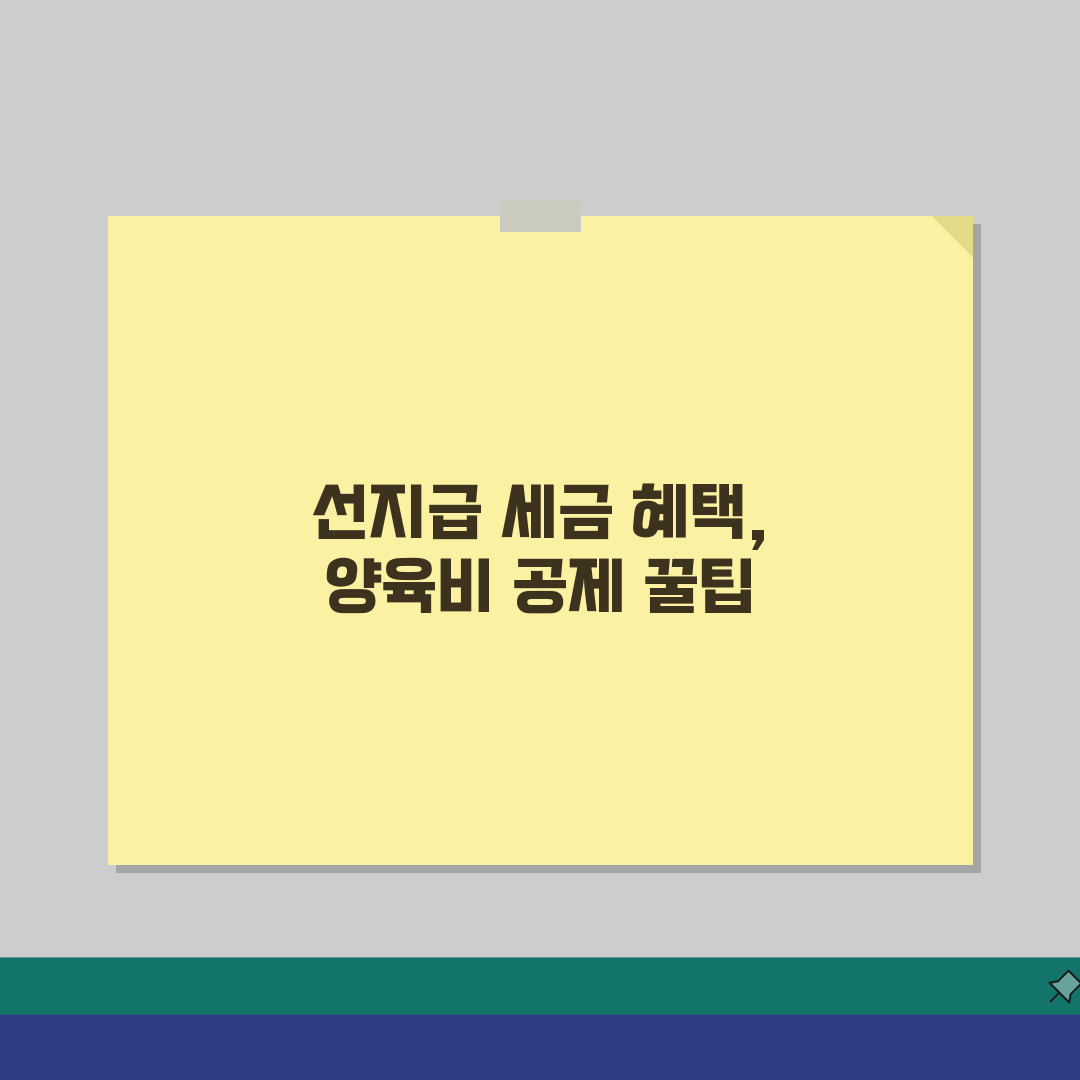 선지급공제 세금 혜택, 양육비 선지급 소득공제 적용 꿀팁